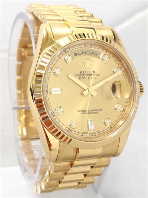 rolex day date 40 gold champaigne|rolex diamond dial.